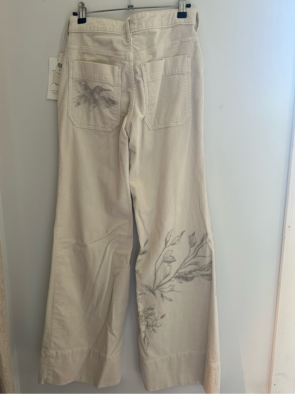 Pilcro (Anthropologie) Rylan Cream Wide-Leg Corduroy Flares - Picture 2 of 8